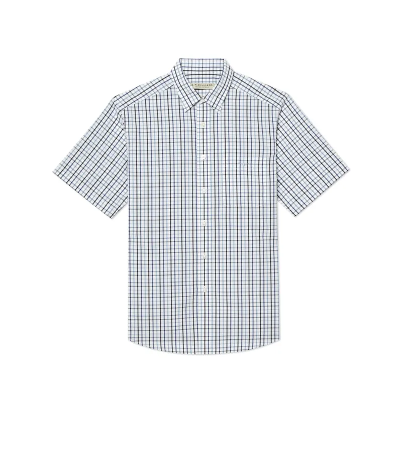 RM Williams Hervey Shirt White Navy Blue-6